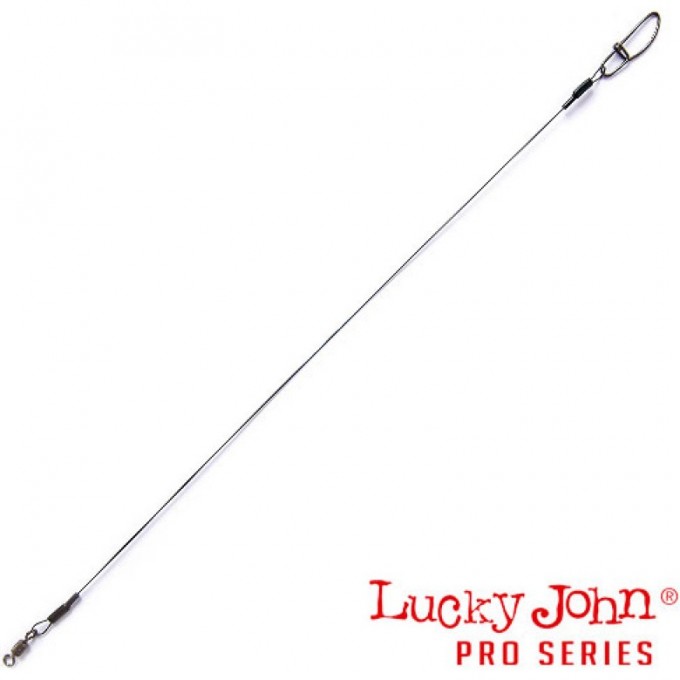 Поводки титановые LUCKY JOHN PRO SERIES X-TWITCH, оснащенные вертлюгой и застежкой, диаметр 0.40Мм/20Кг/20См 2Шт. LJP6320-020