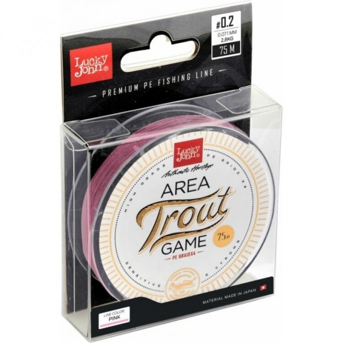 Леска плетёная LUCKY JOHN AREA TROUT GAME BRAID Pink 75 м - 0,112 мм LJ4109-011