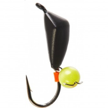Мормышка вольфрамовая LUCKY JOHN СТОЛБИК с петелькой и бисером салатовый кошачий глаз 70мм, 025/10