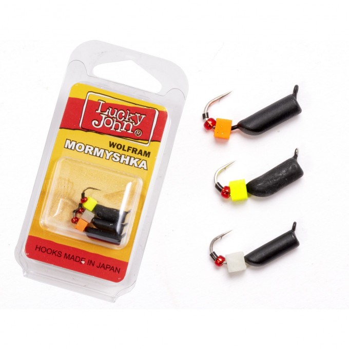 Мормышки вольфрамовые LUCKY JOHN с петелькой 3шт набор СТОЛБИК безнасадочный LJTM-025SET