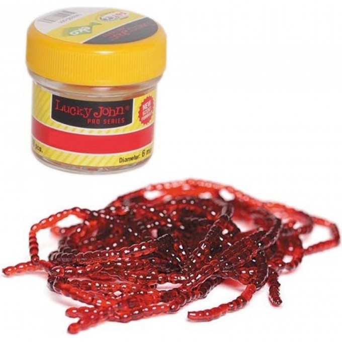 Насадки искусственные съедобные LUCKY JOHN PRO SERIES EXTRA BLOOD WORM Мотыль 200Шт. 140201-001