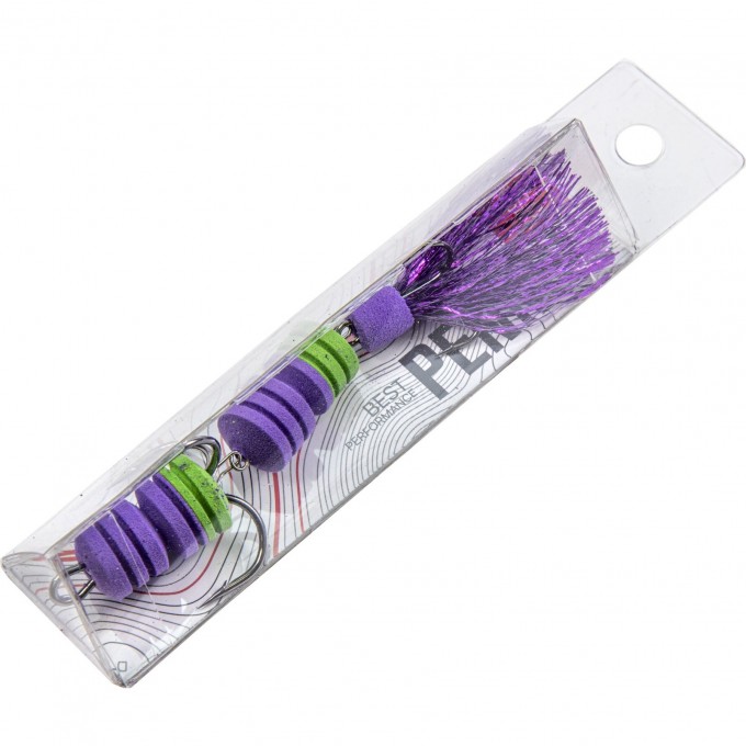 Приманка джиговая LUCKY JOHN PENNON BARBELLWORM фиолетовый/зеленый в блистере FB3008467