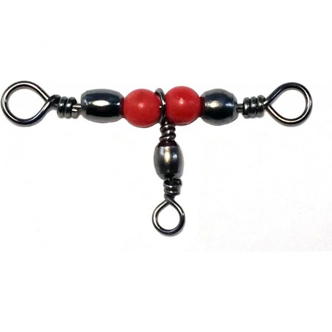 Вертлюги трехсторонние с бусинкой LUCKY JOHN PRO SERIES CROSLINE 016 10Шт. LJP5109-016