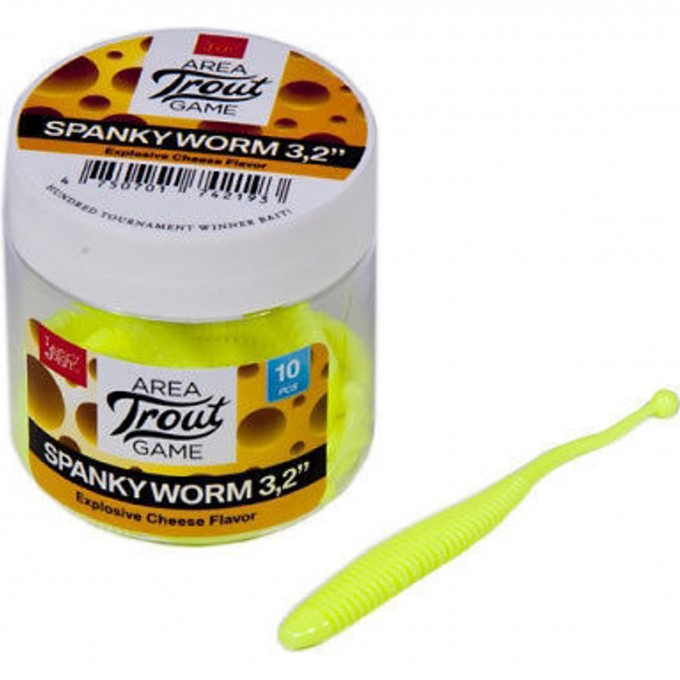 Слаги съедобные искусственные LUCKY JOHN PRO SERIES SPANKY WORM 3.2in (8 см), цвет 071 10Шт. 140161-071