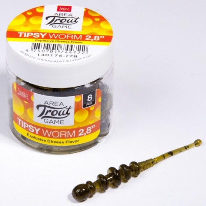 Слаги съедобные искусственные LUCKY JOHN PRO SERIES TIPSY WORM 2,3 in (58 мм), цвет T78, 12 шт 140175-T78